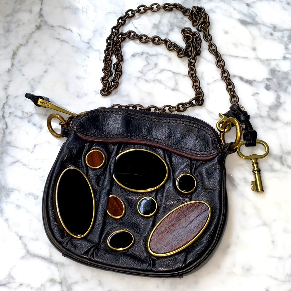 Fossil mini crossbody bag dark brown/black